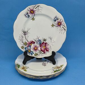Royal Albert Bone China Flower of the Month 8" Plates Older Hampton  Set of 4